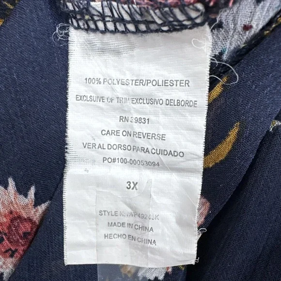 Rewind Floral Kimono Cardigan 3XL Sage Lace Trim Boho Lightweight Sheer Layer - Picture 7 of 8